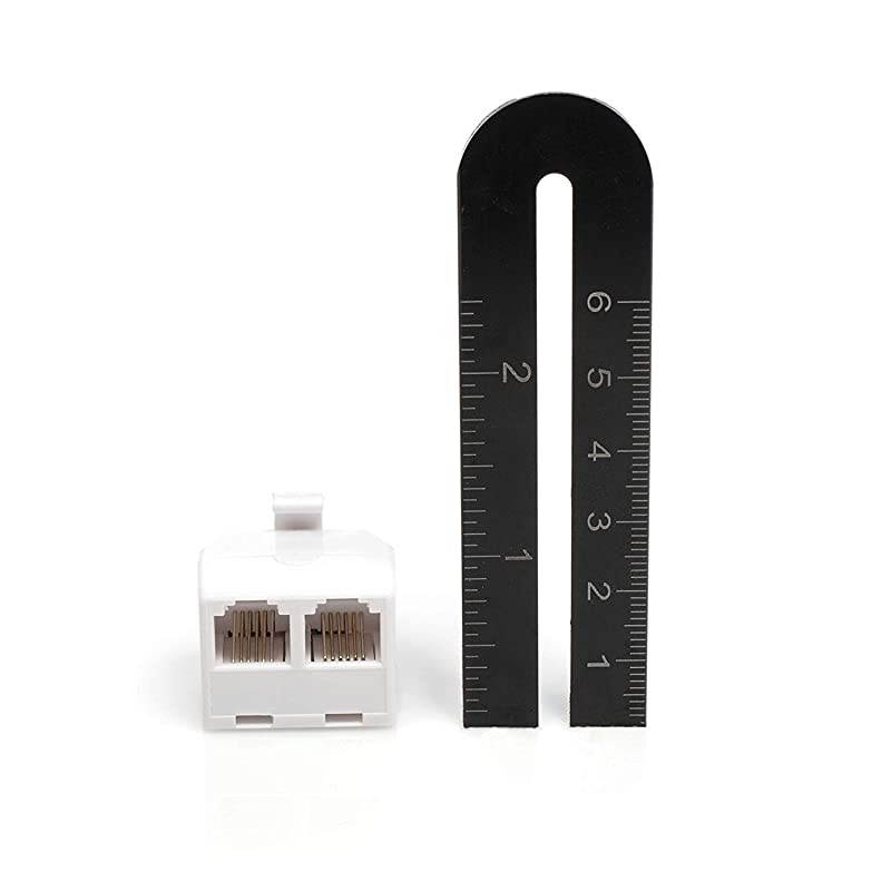 Jack Phone Wall Adapter 2 Pack White 2Way Phone Splitter 2 Lines Wall Jack Phone RJ11 Adapter