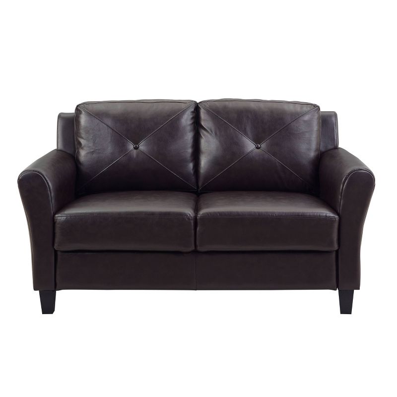 Helena Faux Leather Loveseat Java Brown - Lifestyle Solutions