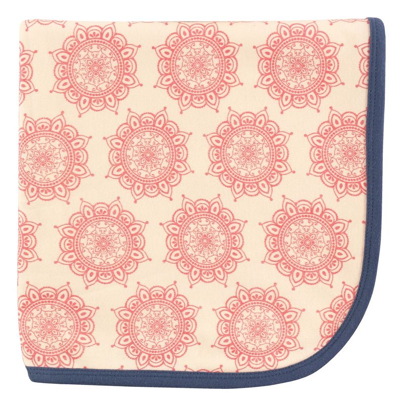 Touched by Nature Baby Girl Organic Cotton Swaddle, Receiving and Multi-purpose Blanket, Moroccan, One Size
