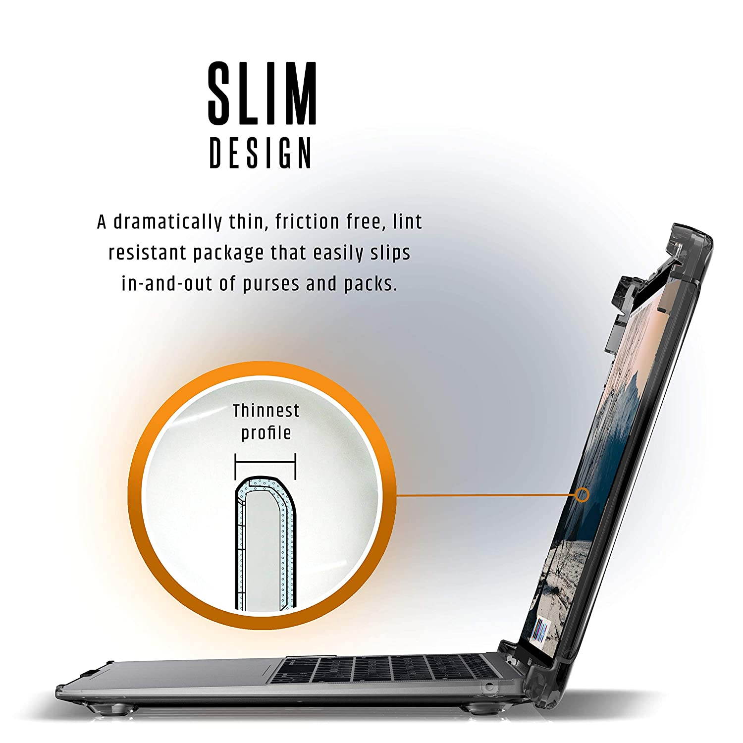 UAG MacBook Air 13-inch Case (2018-2019): A1932, (2020): A2179 (2020 M1): A2337 Plyo Feather-Light Rugged [Ice] Military Drop Tested Laptop Cover