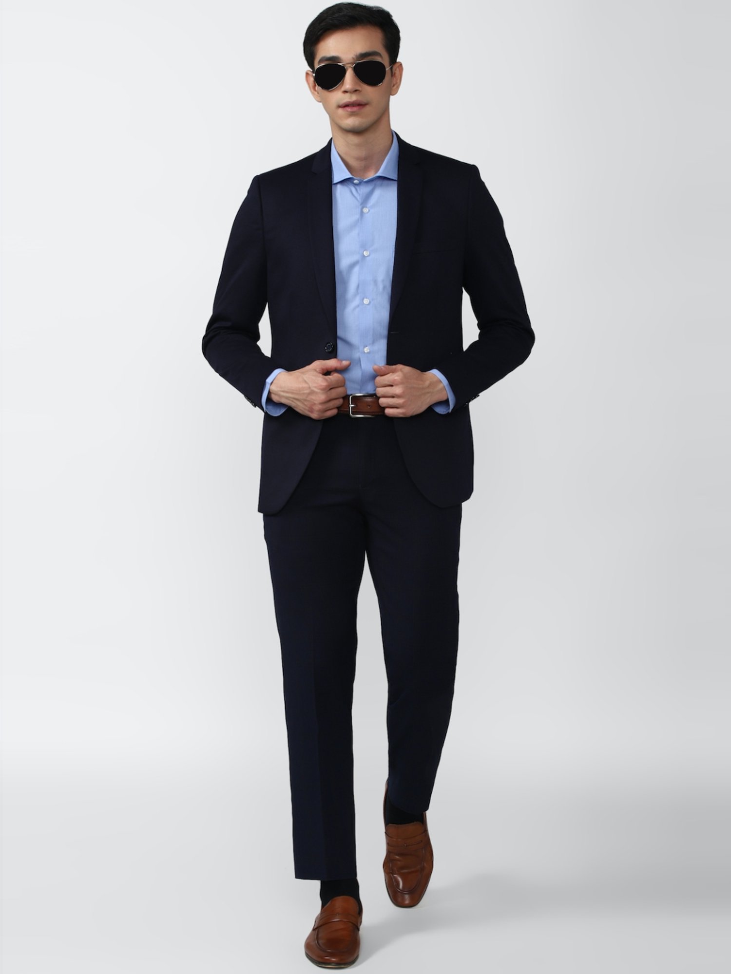 Peter England Elite Black Slim Fit Trousers