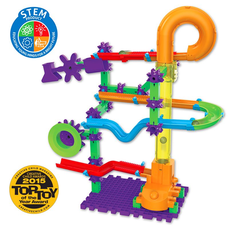 The Learning Journey Techno Gears Marble Mania STEM Construction Set Catapult Marble Run 80+ pcs