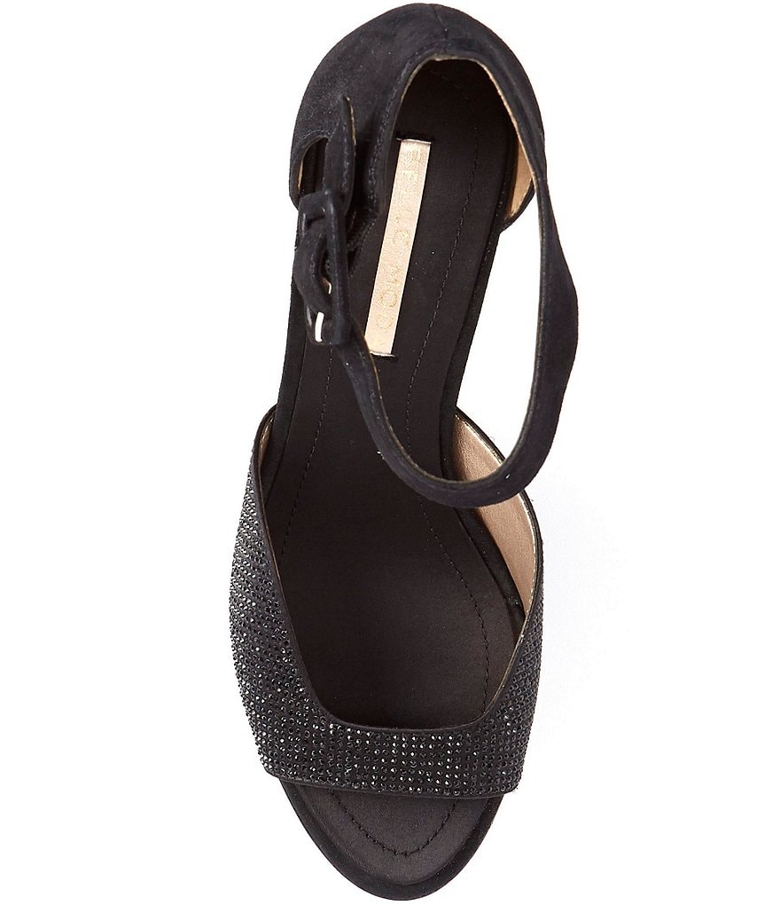 Pelle Moda Berlin6 Metallic Suede Crystal Embellished Dress Sandals