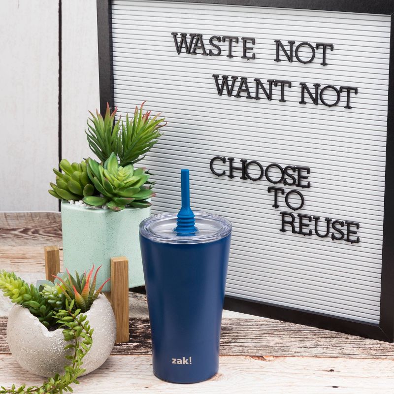 Zak Designs 20oz Stainless Steel Double Wall Vacuum Tumbler Indigo