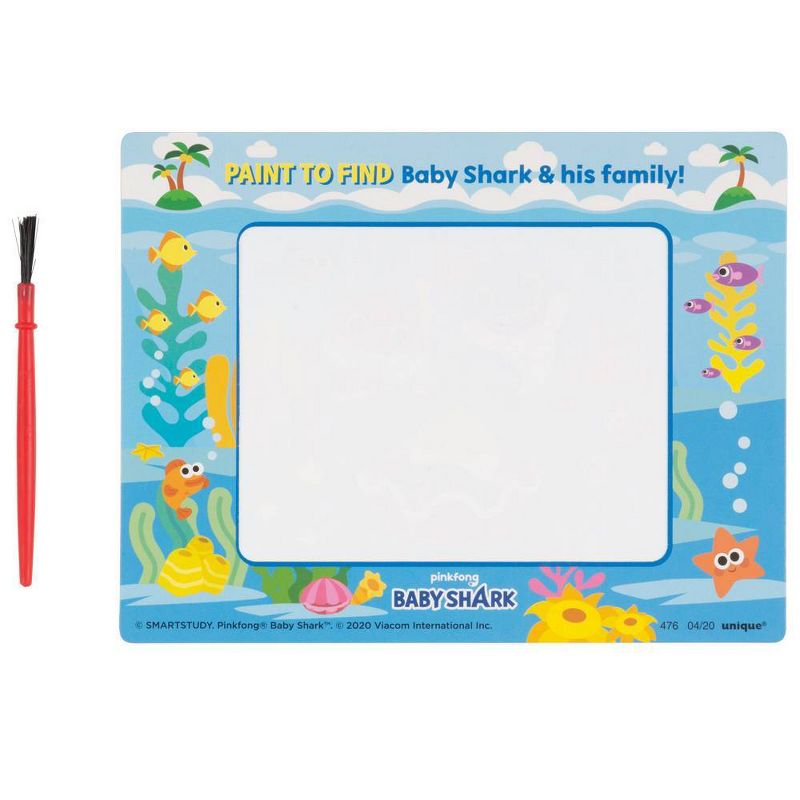 Baby Shark 4ct Magic Watercolor Painted Cards with Brushes Party Favors