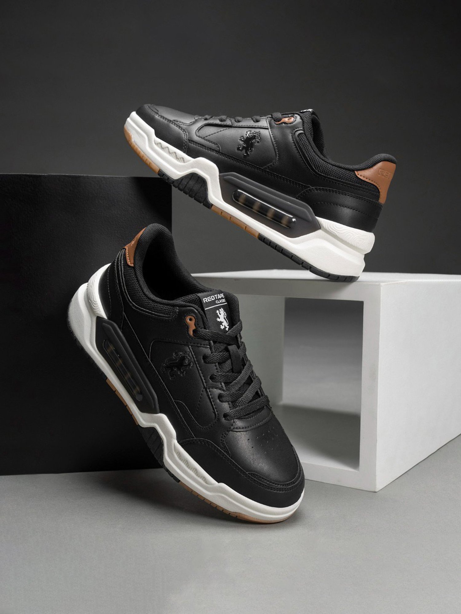 Red Tape Men's Jet Black Casual Sneakers