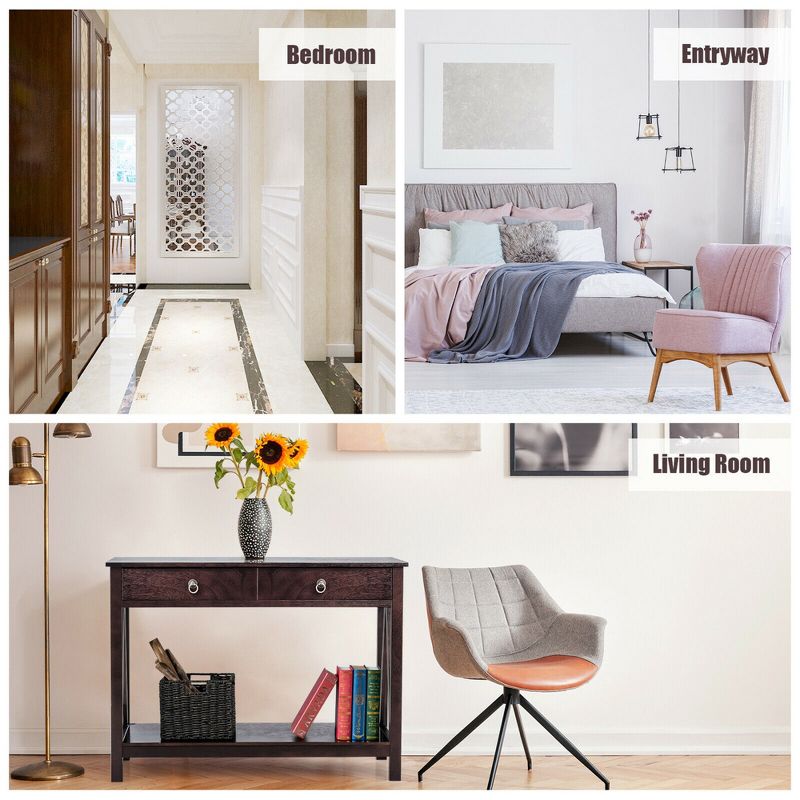 Valeri Modern Flared Glass Top Sofa Table Satin Plated - HOMES: Inside + Out