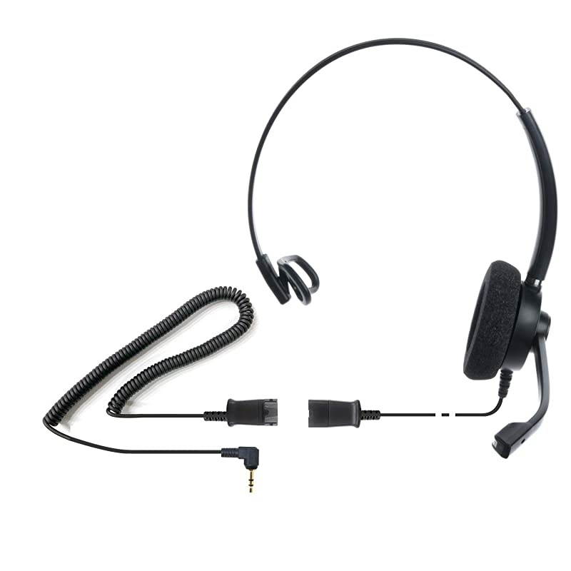 IPH160 Monaural NC Headset with 25mm Jack2 Black Bands for Ciso SPAPanasonic KX and Other Cordless Phones with 25mm Headset Jack Port No Smart Phone use