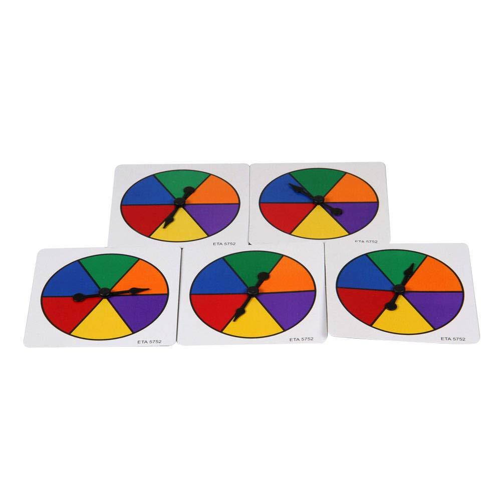 ETA hand2mind Six Color Spinners, Plastic (Pack of 5)