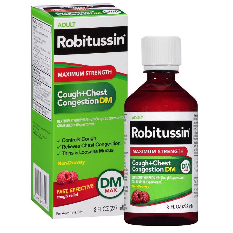 Robitussin Cough + Congestion DM Max Syrup - Dextromethorphan - 8 fl oz
