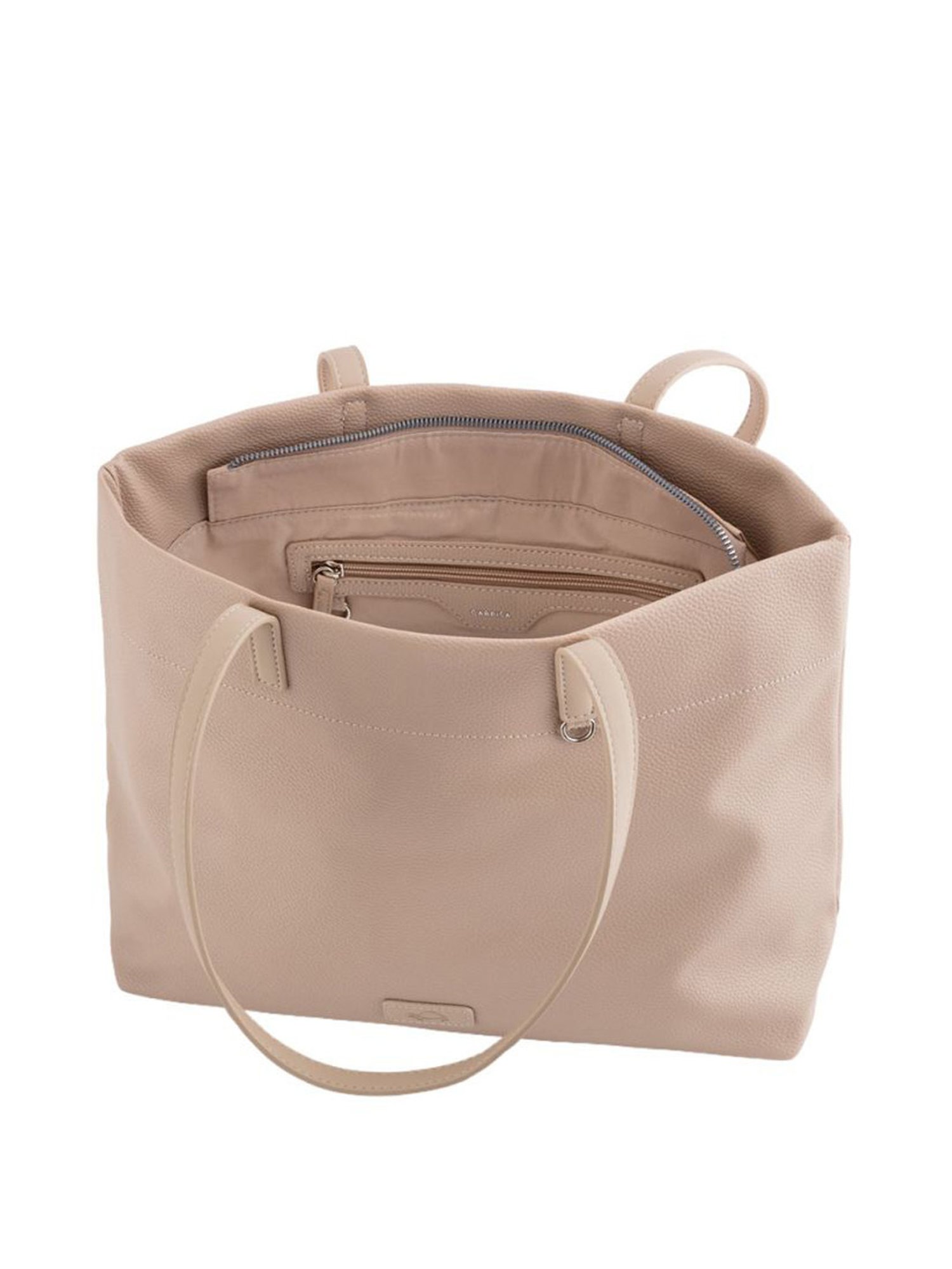 Carpisa Penny Sand Faux Leather Solid Tote Handbag