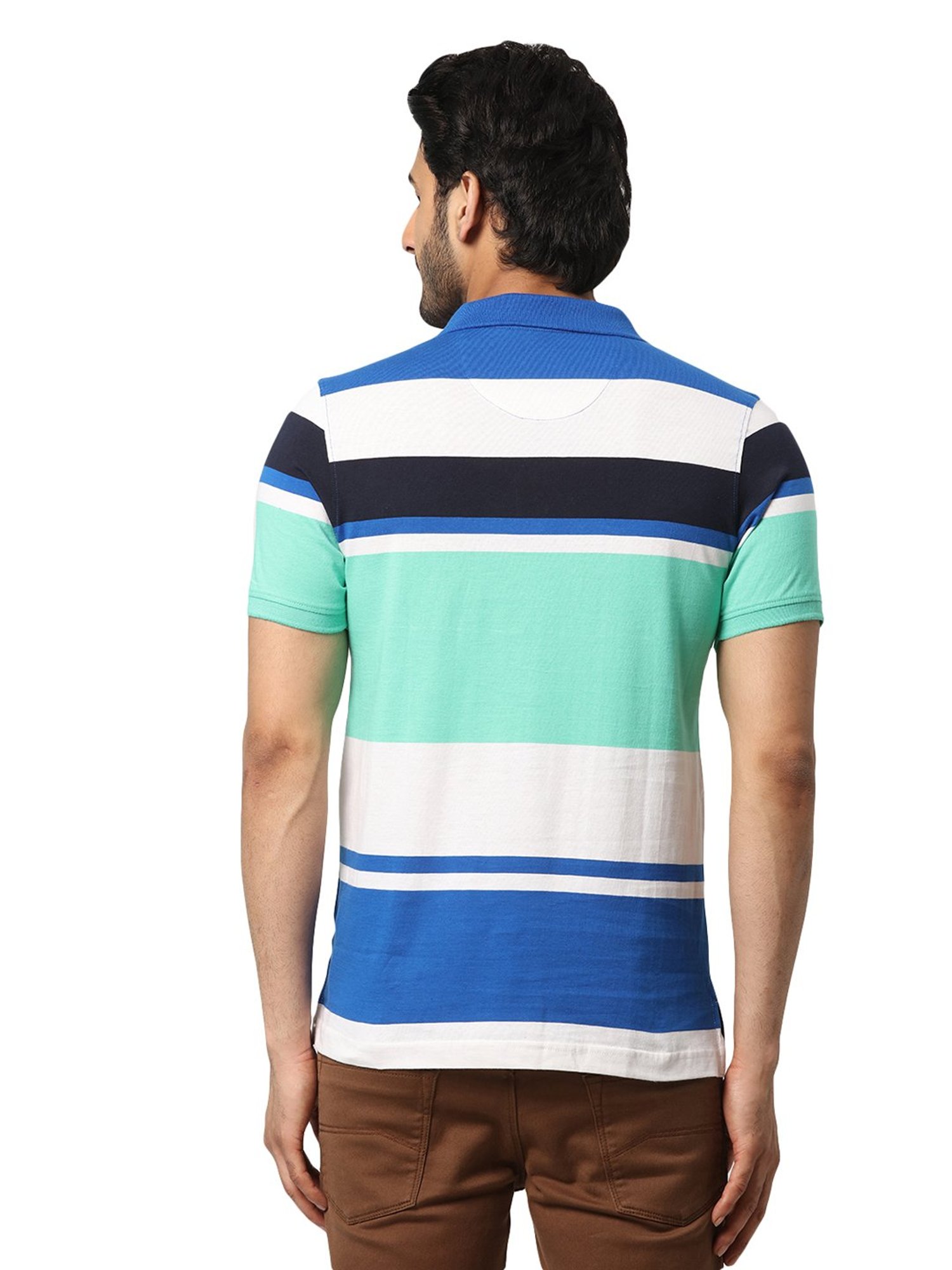 Parx Multicolor Regular Fit Striped Polo T-Shirt
