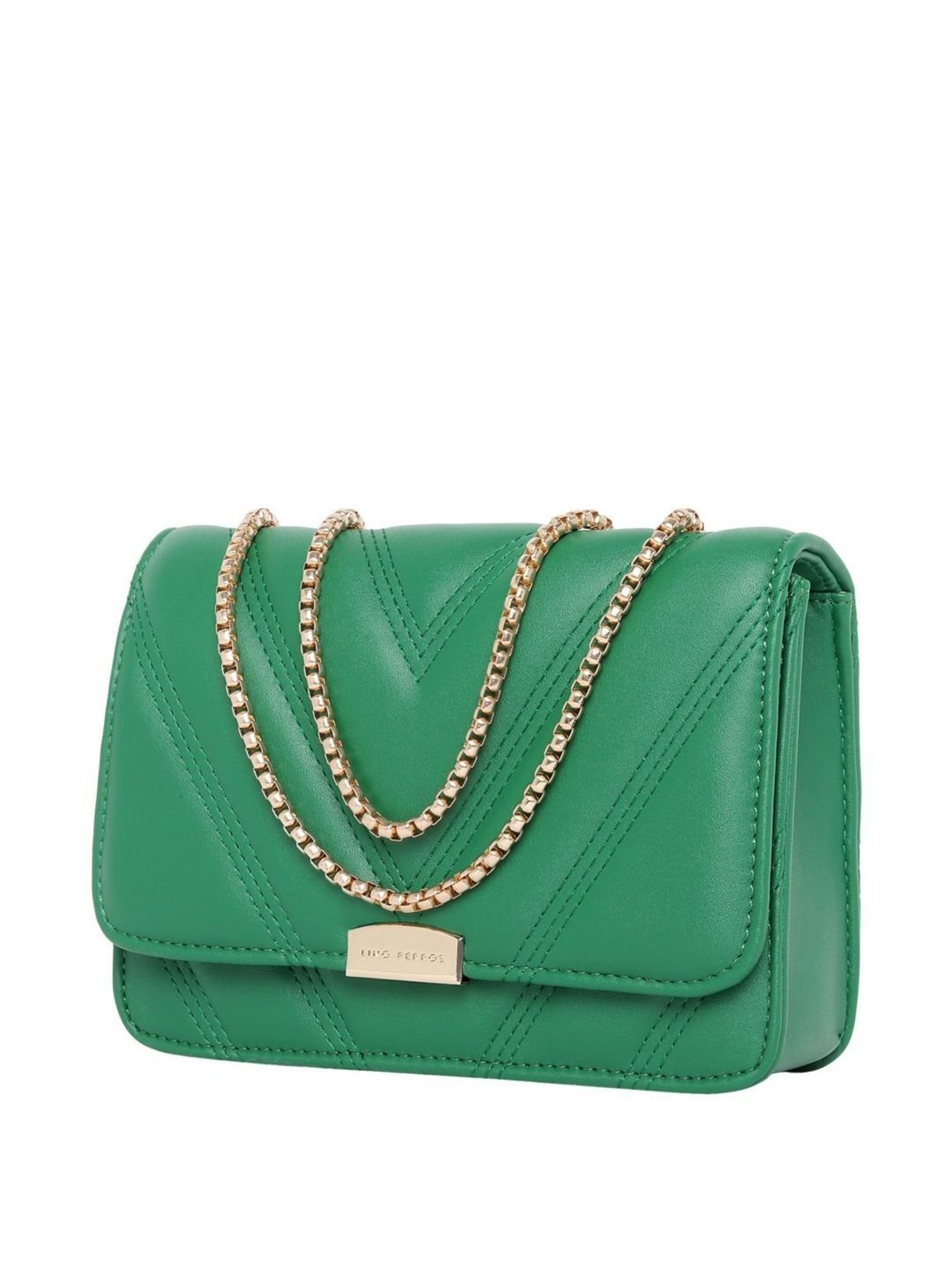 Lino Perros Green Quilted Medium Sling Handbag