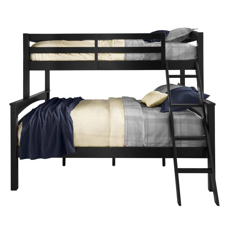 Twin over Full Maddox Wood Bunk Bed Frame for Kids' Black - Dorel Living