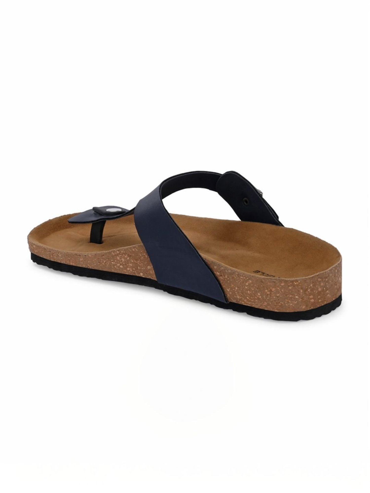Hoversole Men's Navy Cork T-Strap Sandals