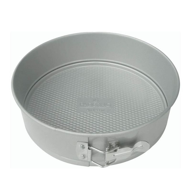 Paderno Professional Springform 9 Inch Nonstick Form Mold Pan Dish with Removable Bottom for Cheesecake, Cake, or Pie Kitchen Oven Baking (Aluminum)