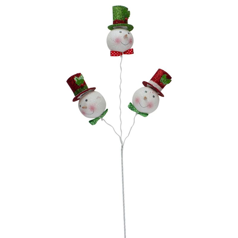 Kurt S. Adler 20" Glittering Snowmen with Hats and Bowties Christmas Picks