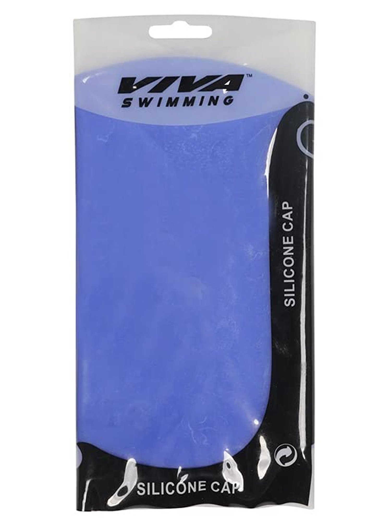Viva Swimming Silicone Swimming Cap with Zip Pouch (Blue)