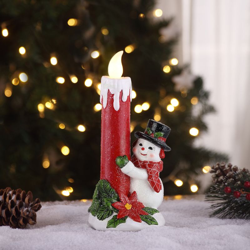 Mr. Christmas Nostalgic Flickering LED Candle - Snowman - 12.5"