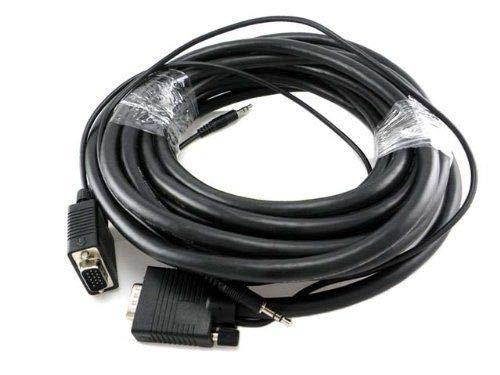 yan 75 FT SVGA Super VGA HD15 M Male to Male Cable + 3.5mm Audio Monitor TV New
