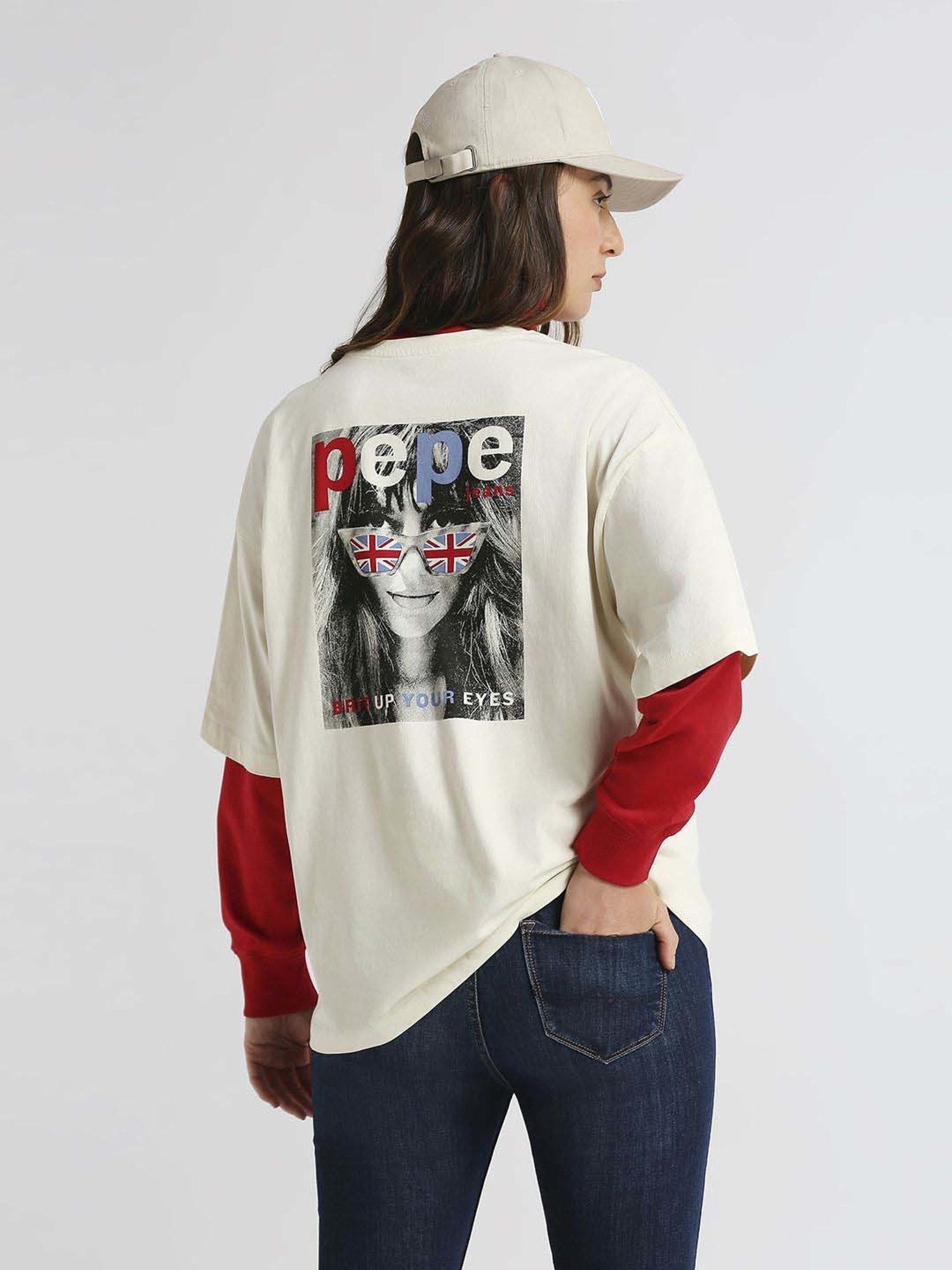 Pepe Jeans White Cotton Printed T-Shirt