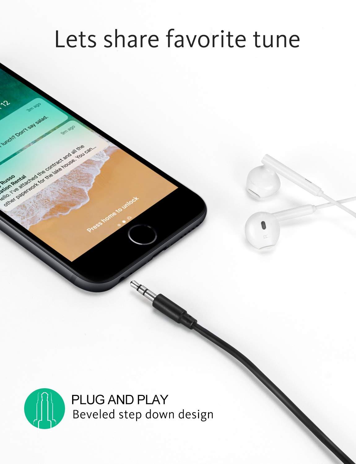 ONXE 3.5mm Headphone Splitter Cable, 1/8 Inch AUX Stereo Jack Audio Splitter 1 Male to 2 3 4 Female Adapter Cable for iPod Mp3 Player Mobile Phone Laptop, PC Headphone Speakers(Black)