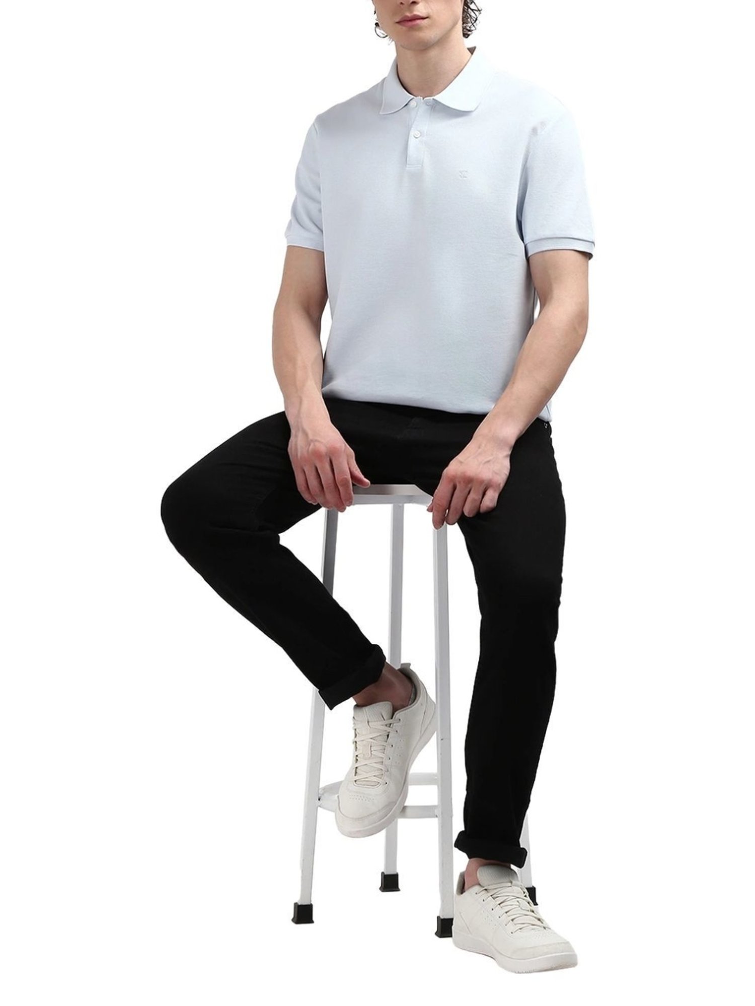 Calvin Klein Blue Cotton Regular Fit Polo T-Shirt