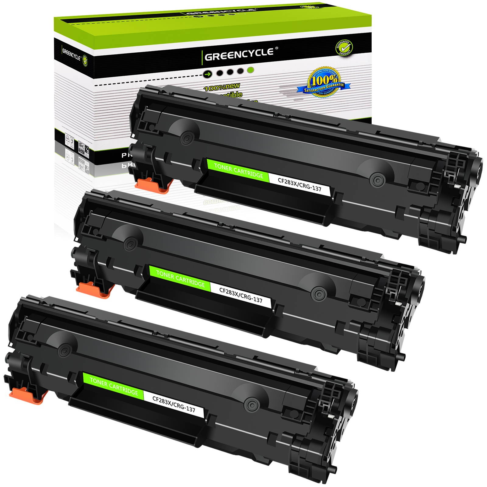 GREENCYCLE 3 Pack Replacement Black Toner Cartridge Compatible for Canon 137 CRG137 C137 9435B001 ImageClass MF212w MF216n MF227dw