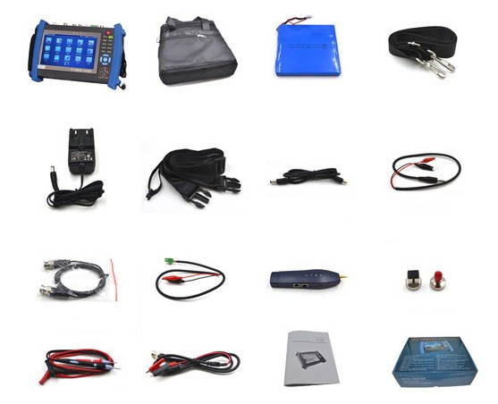 7 Inch Touch Screen 1080P HDMI IP Camera Tester/POE, WIFI, UTP Cable scan, Ping Test, Multi-meter, Optical Power Meter