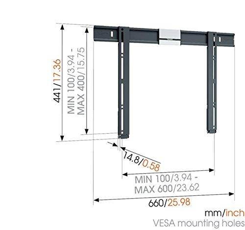 Vogel's TV Wall Mount, Thin 505 Extra Thin Fixed Bracket for 40-65 inch TVs, Black