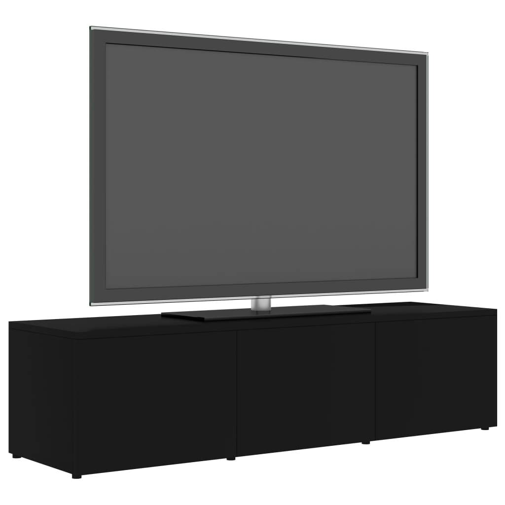 vidaXL TV Cabinet Black Chipboard Media Storage Stand Lowboard Home Furniture