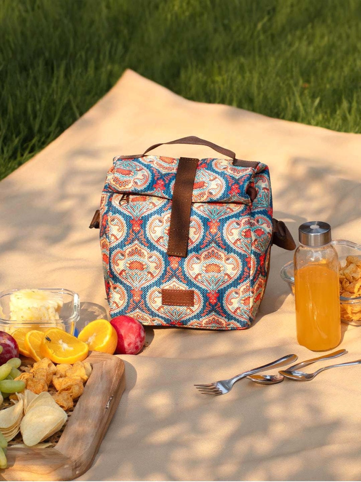 ZOUK Blue Printed Handbag