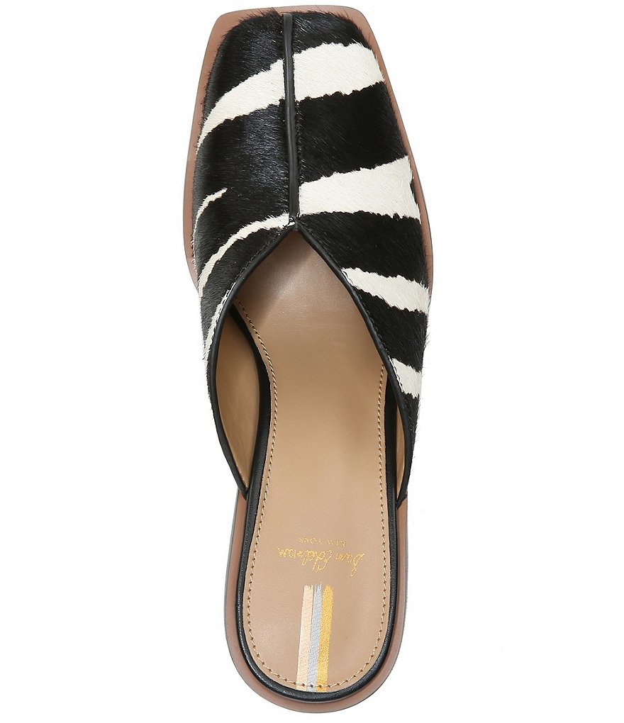 Sam Edelman Everly Animal Printed Haircalf Sculptural Heel Dress Mules
