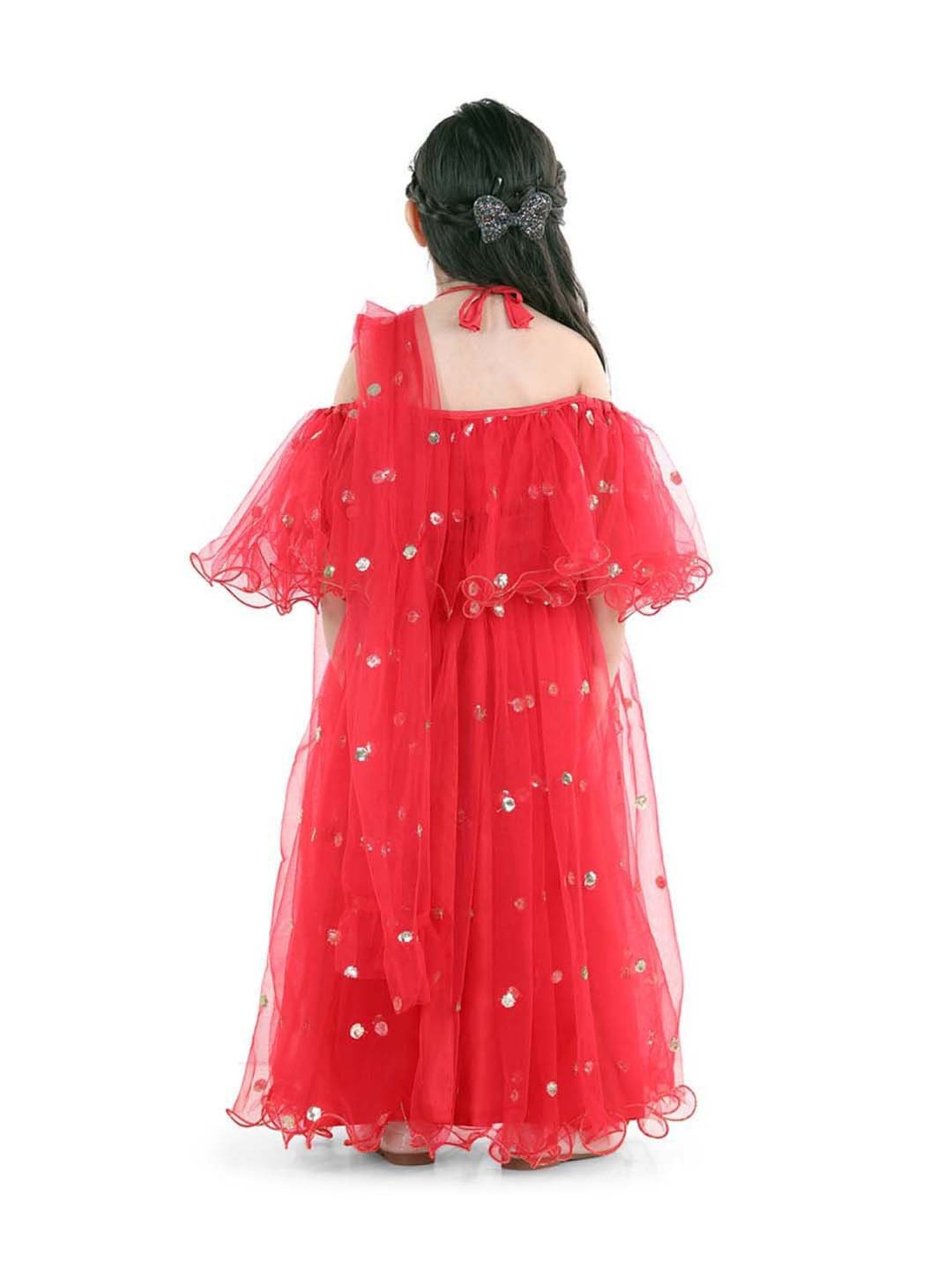 BownBee Kids Red Embellished Lehenga & Choli