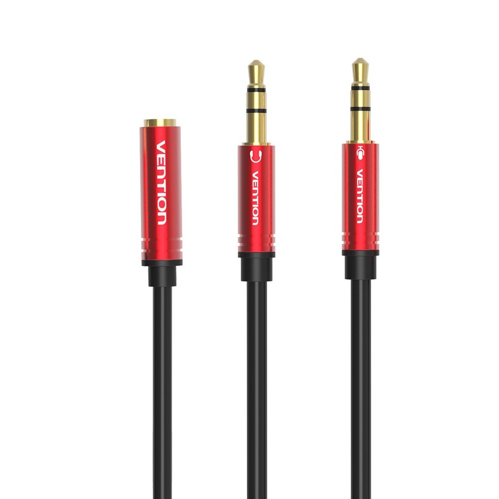 VENTION 3.5mm Audio Extension Cable 3.5 Jack AUX Female to Dual Male Earphone for Phone Headphone Speaker Tablet PC 0.3m Red