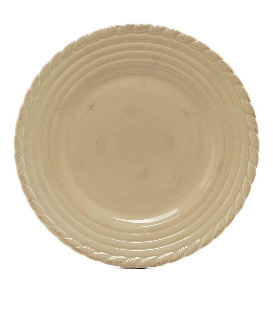 Artimino Tuscan Countryside Rope-Edged Stoneware Dinner Plate