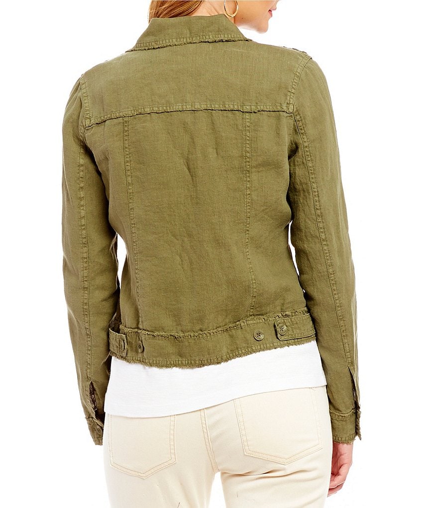 Tommy Bahama Two Palm Raw Edge Point Collar Button Front Jacket