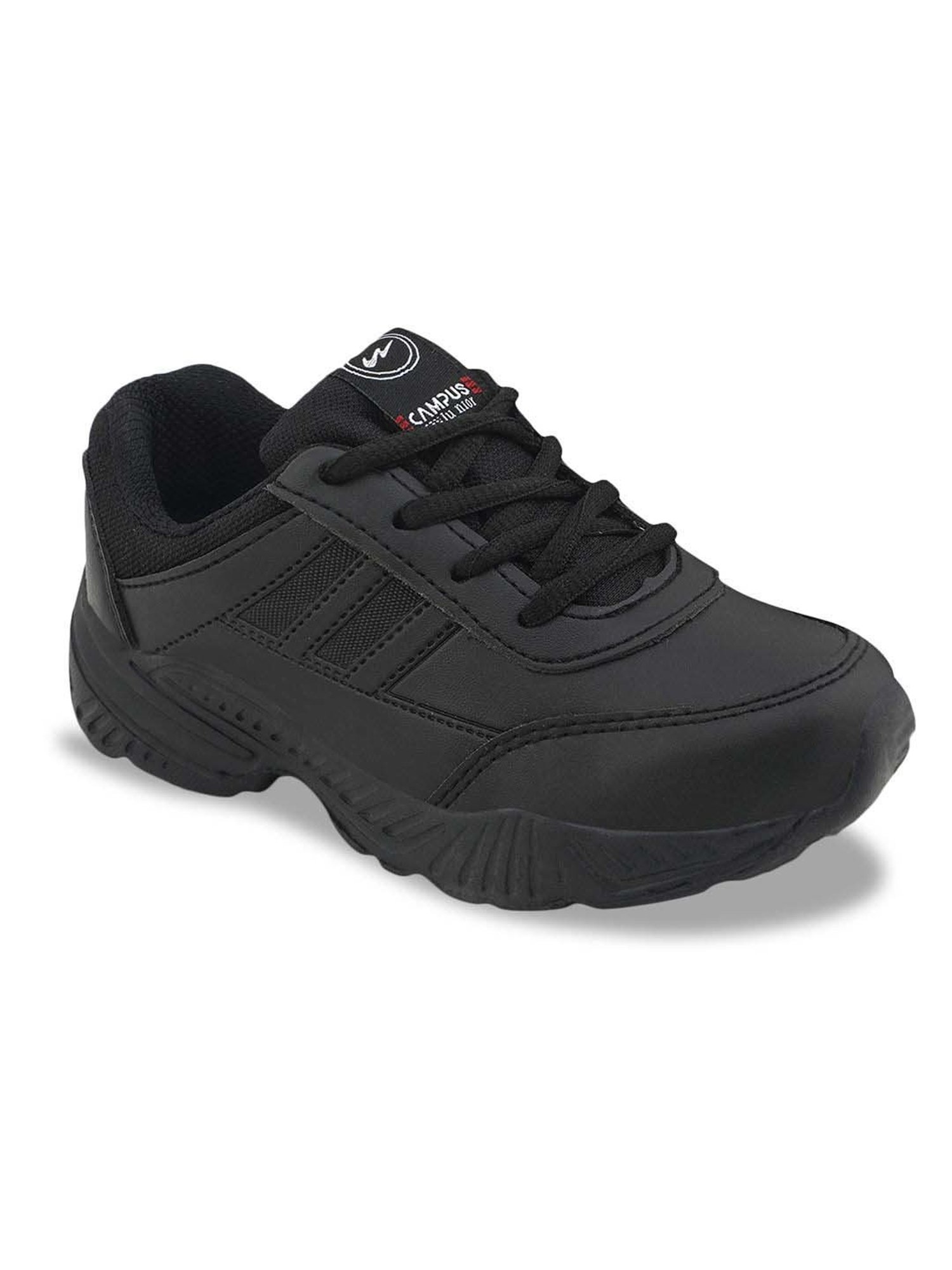 Campus Kids Black Lace Up Shoes