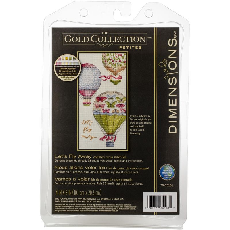 Dimensions Gold Petite Counted Cross Stitch Kit 4"X8"-Let's Fly Away (18 Count)