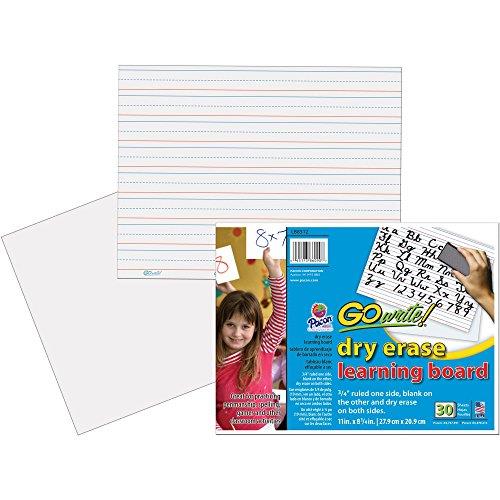 GoWrite!&reg; Dry Erase Learning Board - Dry-erase, Two-Sided, 3/4" Rule/Plain - 11" Width x 8.25" Height - White Surface - Rectangle - No - 30 / Pack