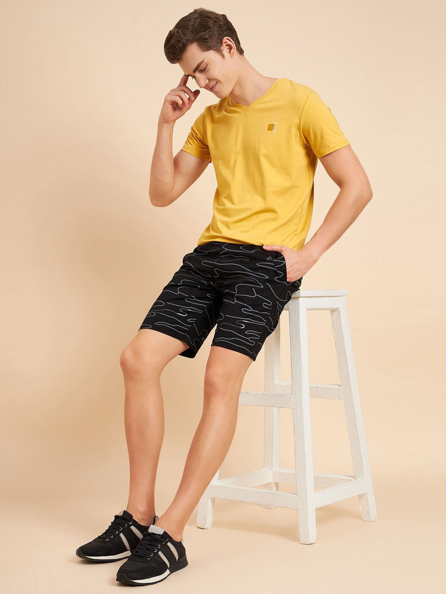 Sweet Dreams Black Regular Fit Printed Shorts