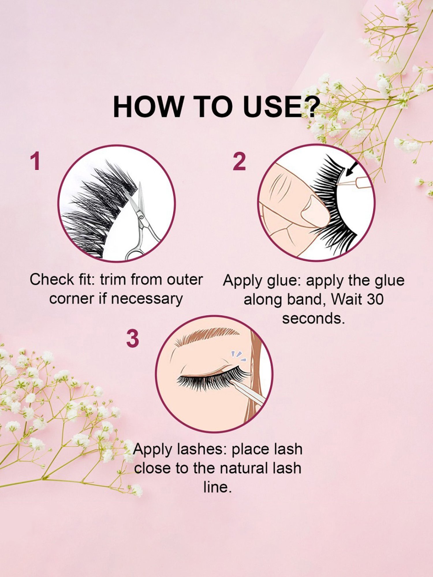 Bronson Professional 6D Fashion Eyelash 201 - Set of 5