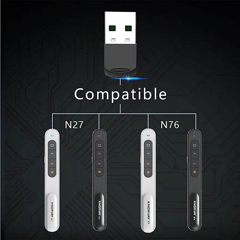 USB Receiver for Wireless Presenter N27/N76 RBK/N76 GBK, USB Adapter/USB Dongle for  Wireless Presentation Clicker