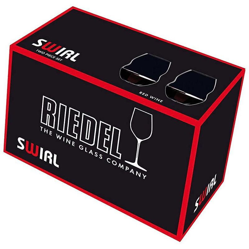 Riedel 20.45 Ounce Swirl Red Wine Clear Crystal Stemless Tumbler Wine Glass Set Suited for Variety of Red and Pink Wines, Set of 2