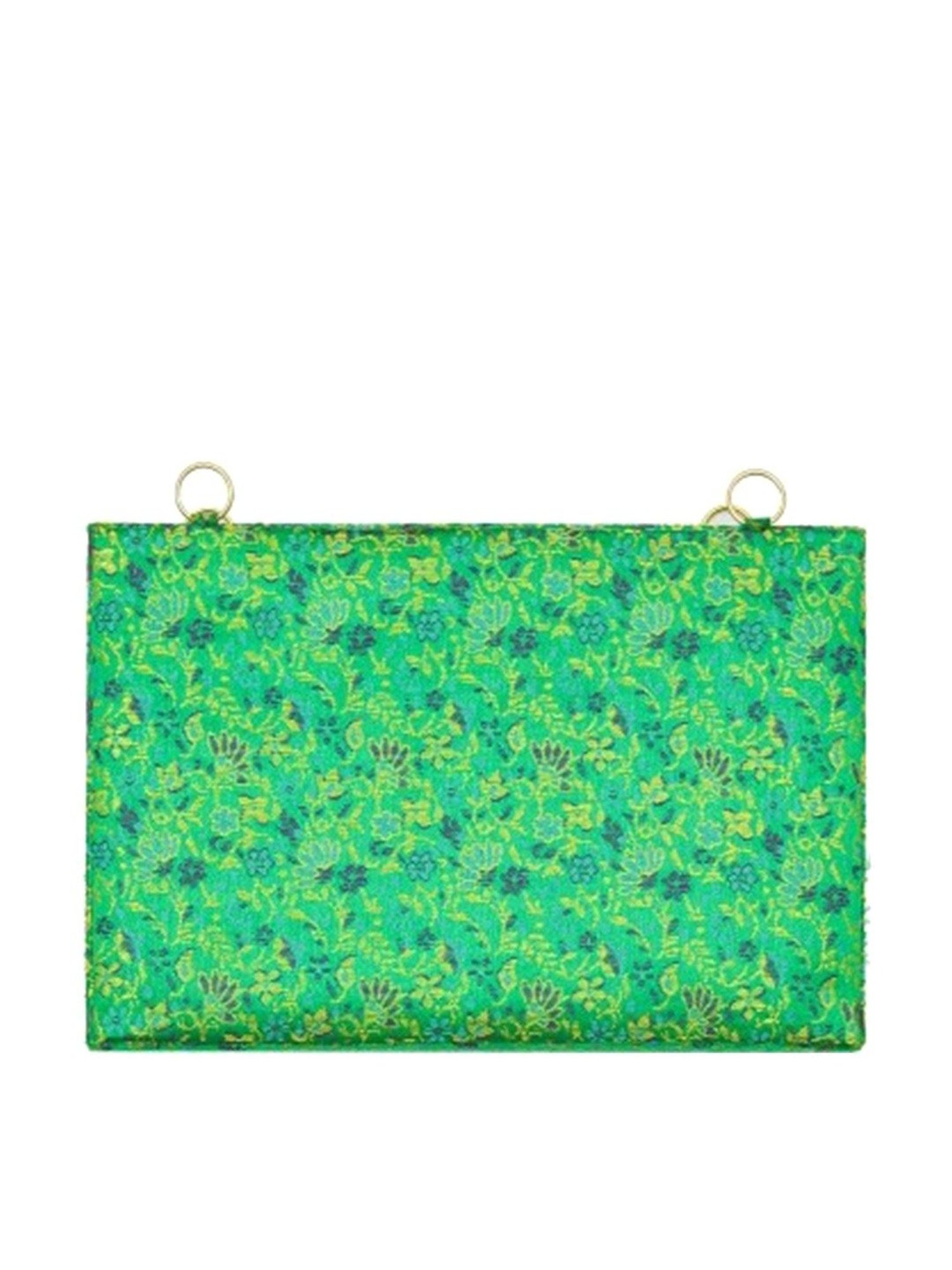 Tarini Nirula Green Fabric Box Clutch