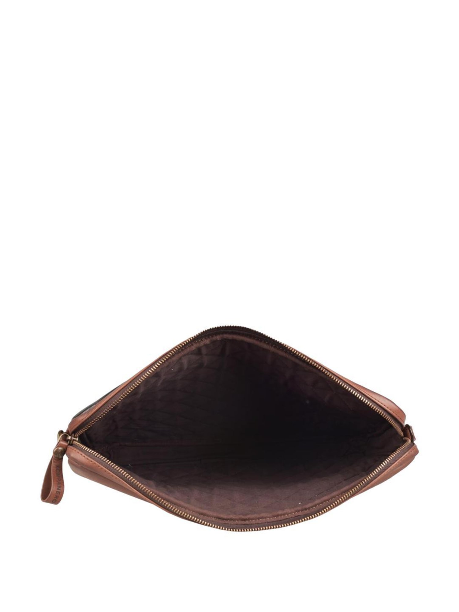 HiLEDER Brown Textured Small Leather 12 inch Cross Body Bag