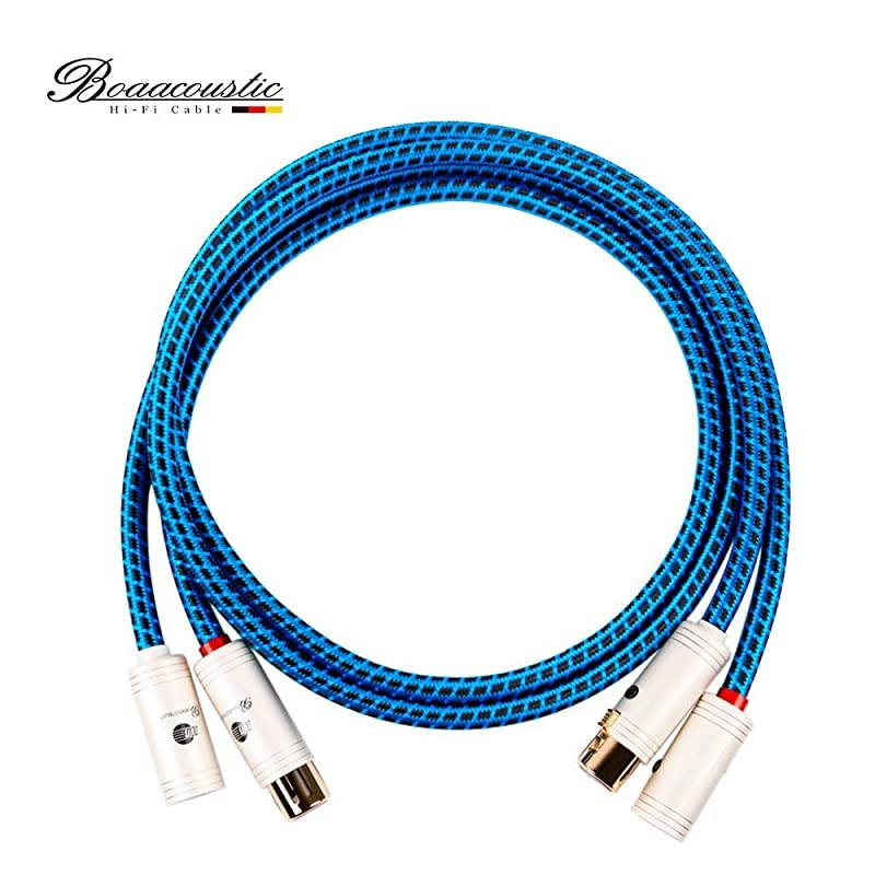 JIB  Blueberry Series 6N OCC Balanced XLR Male to XLR Female 3 PIN Microphone Cable 49ft15M2PackSet