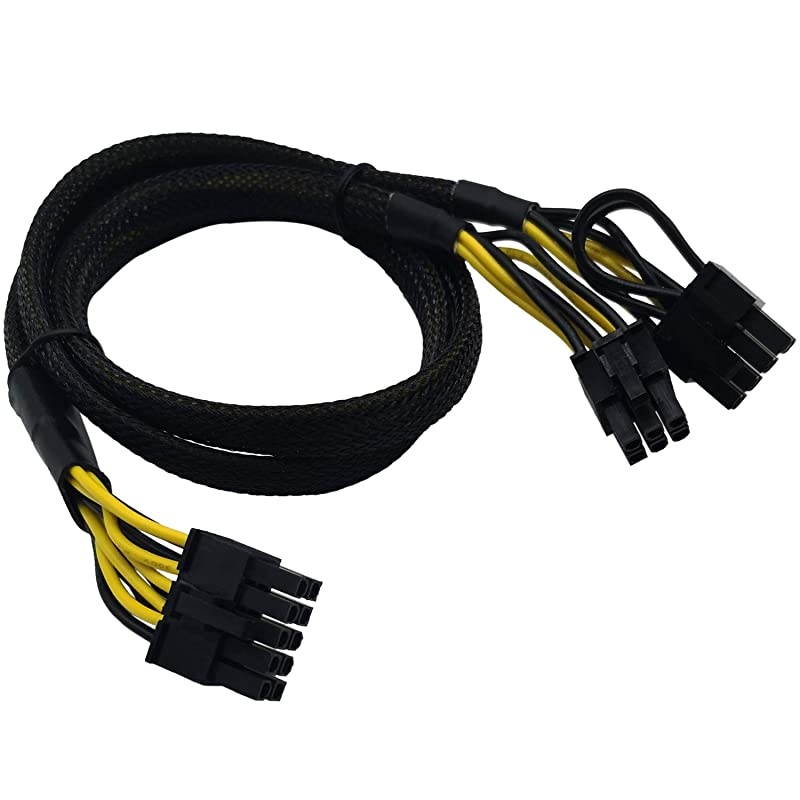 10 Pin to 8 Pin6+2 6 Pin PCIe GPU Power Adapter Sleeved Cable for Dell Precision 5820 7820 21inch 53cm