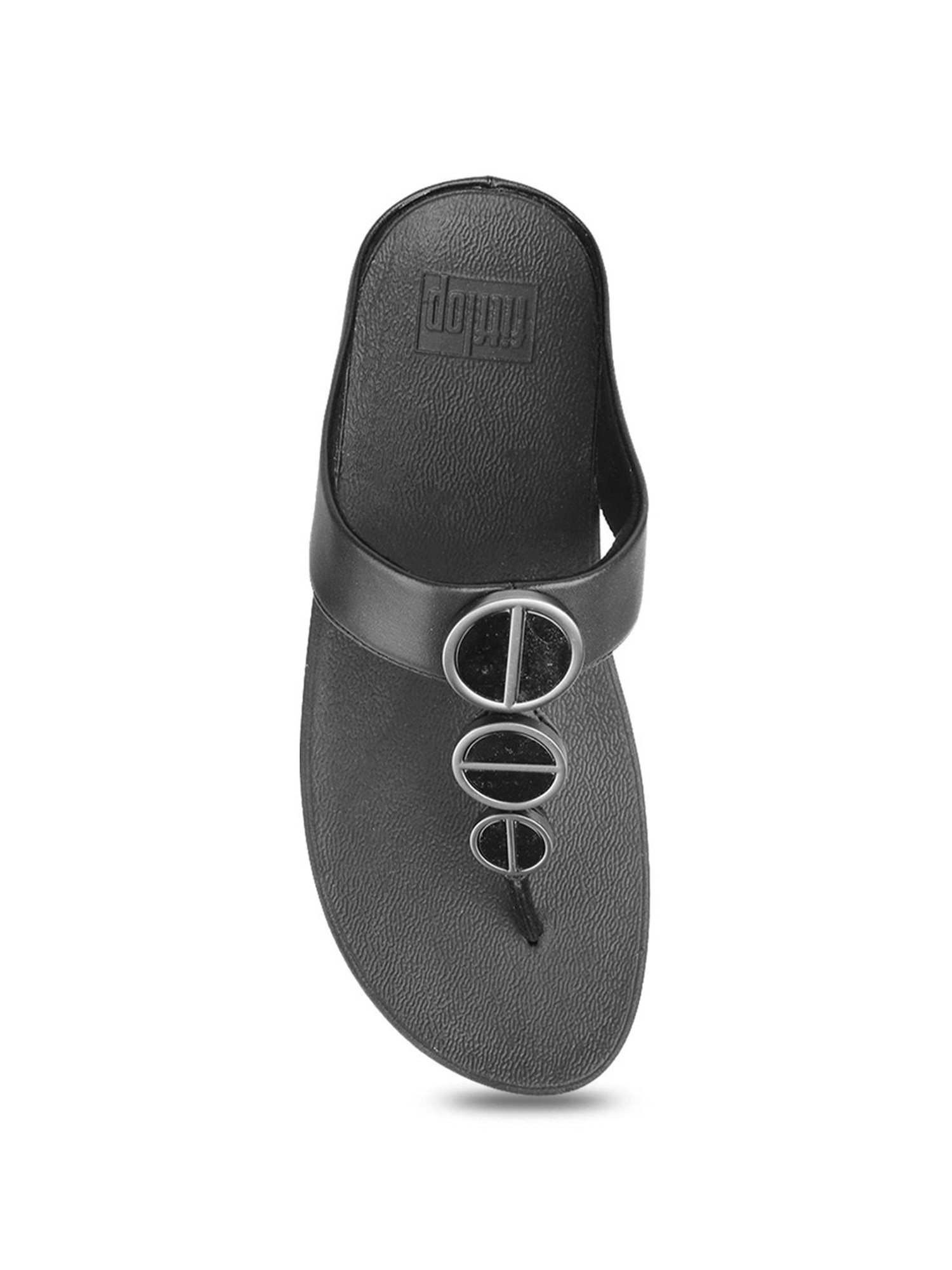 FitFlop Women's Black Thong Wedges