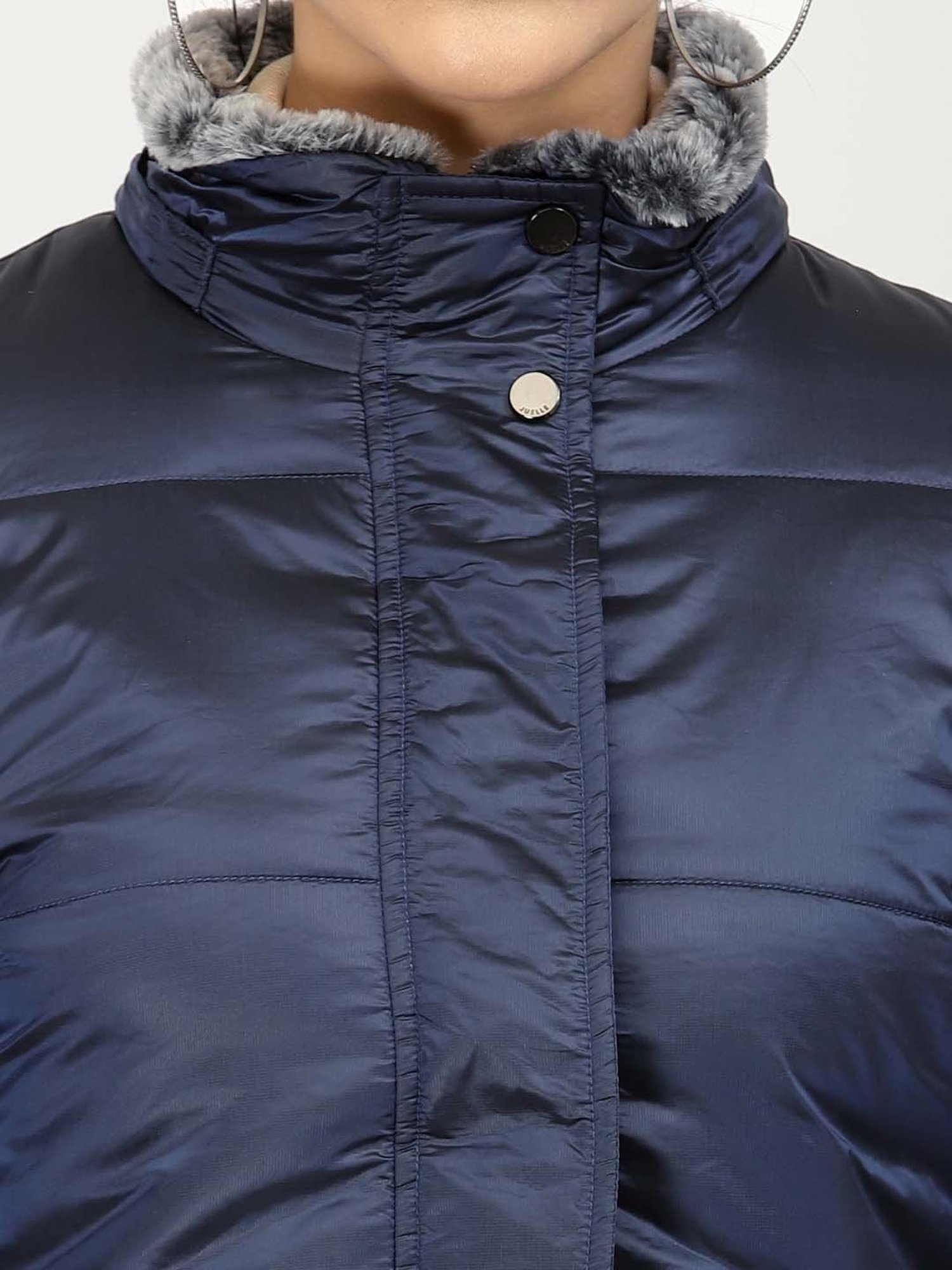 Juelle Navy Hooded Jacket